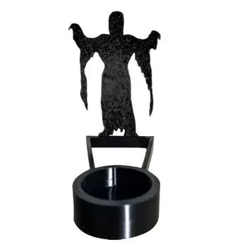 Halloween Shadow Candle Holder Spooky Grim Reaper Pumpkin Bat Witch Ghost Shadow Tealight Candle Stand Candlestick Table Centerpiece Decoration A