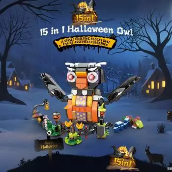 Halloween SmallParticle Building BlocksPumpkin HouseGhost House Scene BuildingBlocks, Children S Educational Assembly Toys One Size