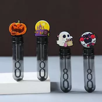 Halloween Soap Bubble Tube Pumpkin Spooky Pumpkin Bat Black Bubble Wand Halloween Party Decoration 2024 Horror Party Supplies