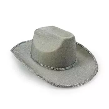 Halloween Sparkly Diamond Cowboy Hat With Sewn Edges For Festive Events Costume