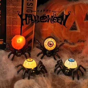 Halloween Spider Electronic Candle Light Simulation Spider Night Light