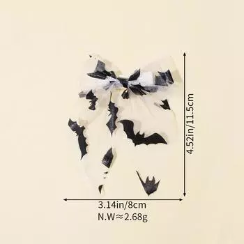 Halloween Spider Hair Clips Women Satin Long Tail Headwear Ponytail Clip Headwear