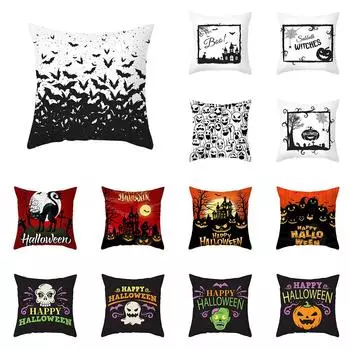Чехол на подушку с принтом замка паука и тыквы на Хэллоуин для дома, гостиной, украшения дивана, чехол для подушки из полиэстера 45x45 см 40X40CM