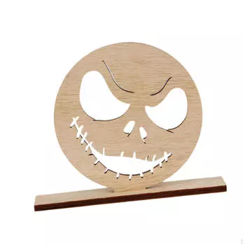 Halloween Statue Wood Figurine Birthday Gift Collection for Home Decor Sculpture Tabletop Ornament Ghost Face