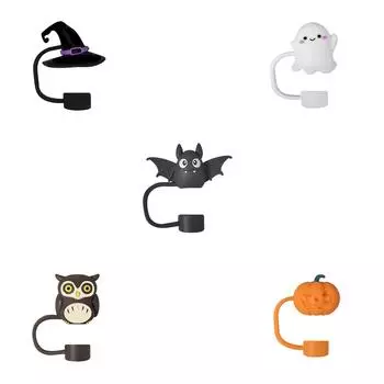 Крышка для соломинки на Хэллоуин 10 мм многоразовая силиконовая крышка для соломинок для подарков на Хэллоуин One Size фиолетовый