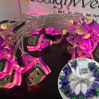 Halloween String Lights Ghosts For Home Decor Indoor Party Holiday 59inch One Size