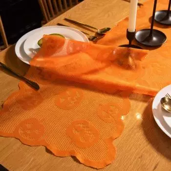 Halloween Tablecloth Table Cover Round Black Spider-Web Lace Tablecloth For Halloween Kitchen Party Decor Fireplace Towel halloween