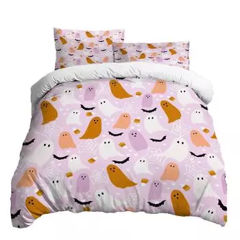 Halloween Three-piece Bedding Set Quilt Cover Pillowcase Brushed Fabric Thickened XS