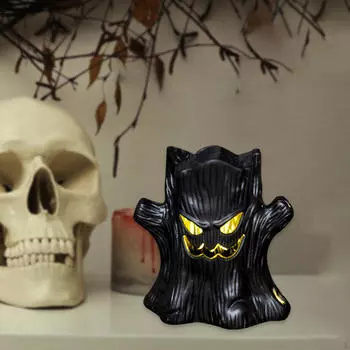 Halloween Tree Night Light Decorative Sculpture Holiday Gift Miniature Figurine Cute Lighting Scary