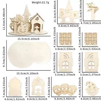 Halloween Whimsical Wooden Puzzle Displays Featuring Castle And Haunted House Designs Parties For Halloween Puzzle A