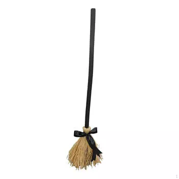 Halloween Witch Broom with Ribbons Light up Moving Wizard Flying for Party