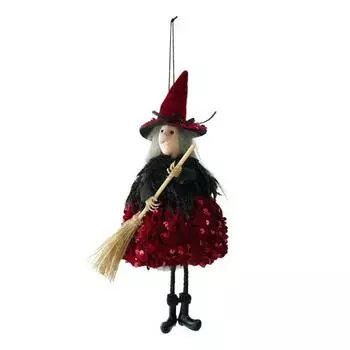 Halloween Witch Hanging Decoration Flying Witches Doll Spooky Witch Figurine Garden Yard Haunted House Decor