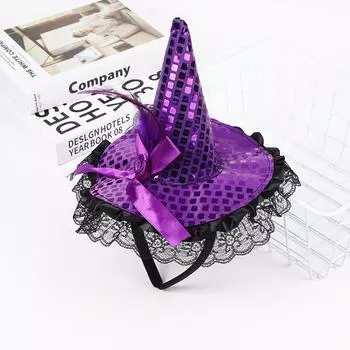 Halloween Witch Hat Headband Sparkly Party Supplies Costuming