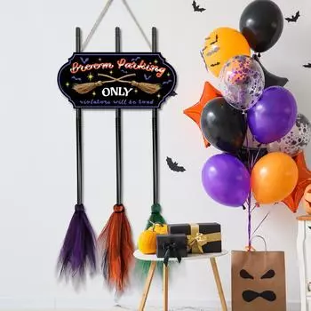 Halloween Witch Parking Space Parking Sign Hanging Festival Decoration Wooden Pendant. One Size