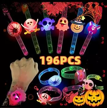 Halloween with Led Flashing Light-emitting Watch Wristbands Children s Soft Rubber Toys Silicone Bracelet Cartoon Gift