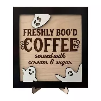 Halloween Wooden Cute Decoration Plaque Holder, Home Decoration Ornament One Size