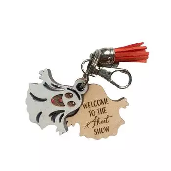 Halloween Wooden Keychain Pumpkin Haunted House Skeleton Keychain Bag Ornament One Size