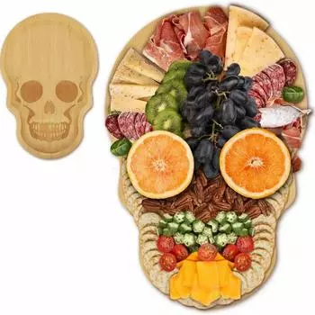 Halloween Wooden Tray Tray Cheese Cheese Board Christmas Party Funny Decorative Tray One Size жёлтый