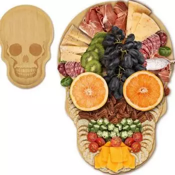 Halloween Wooden Tray Tray Cheese Cheese Board Christmas Party Funny Decorative Tray One Size жёлтый