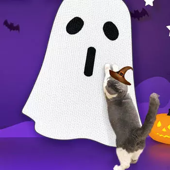 Halloweencat Когтеточка Коврик для пола Когтеточка для пола Гофрированная бумага Липкая защита стен Кошка