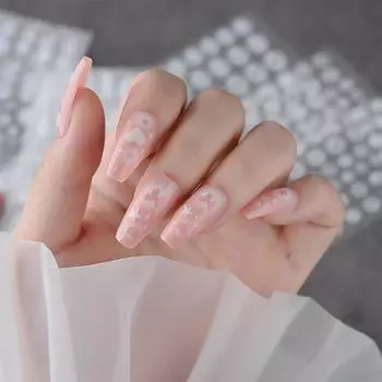 Halo окрашенная полупрозрачная полая наклейка-бабочка для ногтей Love Star белая не спрей-наклейка для украшения ногтей