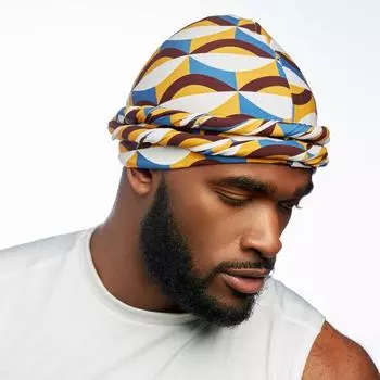 Halo Turban Durag для мужчин Дизайнерский тюрбан на шелковой подкладке с витым головным убором леопардовый