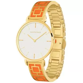[Halsion Days] Watch Maya HD4020 Women s Orange x Gold [Item]
