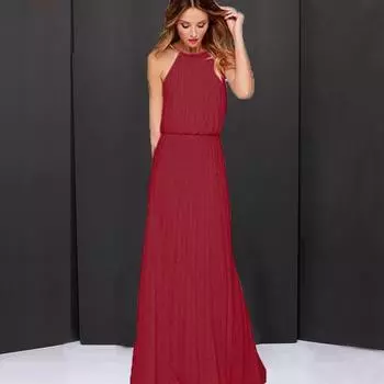 Halter Women Long Maxi Dress Evening Party Gown Wedding Bridesmaid Beach Holiday S