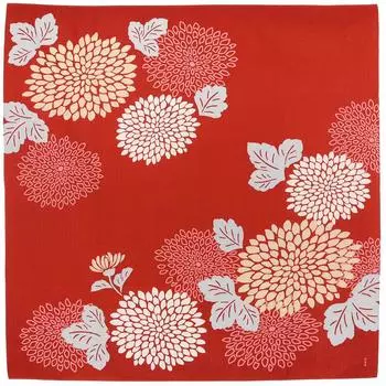 Hama pattern Large cloth Chrysanthemum heart Bordeaux (furoshiki 90cm)