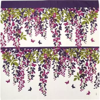 Hama pattern large cloth wisteria trellis and butterfly purple (furoshiki 90cm)