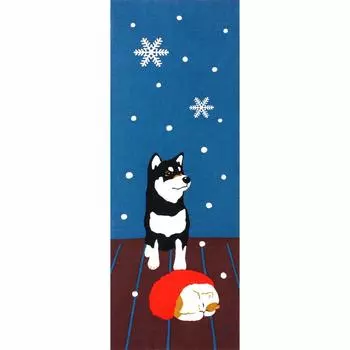 Хамамонё Изображение Тенугуи и Сноу Курошиба-кун чёрный