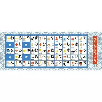 Хамамонё Забавный Тенугуи Хирагана Хё синий