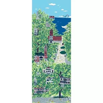 Hamamonyo Hand Towel Yokohama VIEW зелёный