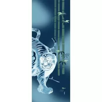 Hamamonyo Illustrated Hand Ito Tiger and Bamboo Towel Jakuchu,