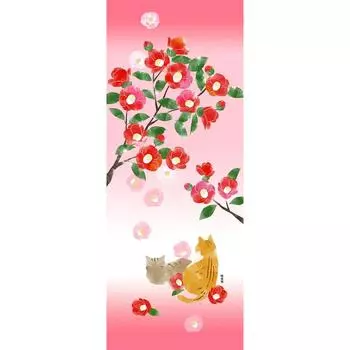 Hamamonyo Illustrated Hand Towel Princess Camellia and Cat