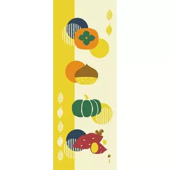 Hamamonyo Illustrated Tenugui and Sweet Potato (Towels) Persimmon, Chestnut, Pumpkin,