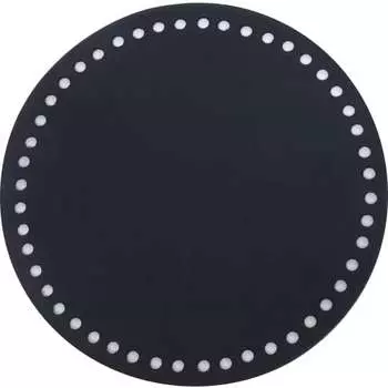 Hamanaka bag leather bottom round shape diameter 15.6cm black H204-596-2