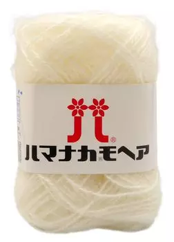 Hamanaka Hand Knitted Yarn Mohair Medium Thick 1 White 25g 100m 10 Balls Set 0019 Set COL. Approx.