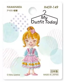 Hamanaka Patch My Outfit Today Девушка с пучком волос Сделано в Японии Термонаклейка H459-149