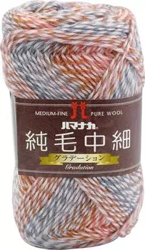 Hamanaka Pure Wool Gradient Yarn Pink 40g 160m Set of 5 Balls 1043 Medium-thin Medium-thin col.102 Approx.