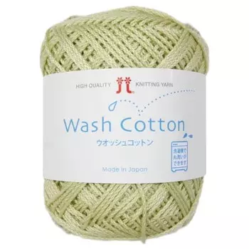 Hamanaka Washed Cotton Wool Thick col.21 Yellow Green 40g Approx. 102m 10 Ball Set 2744