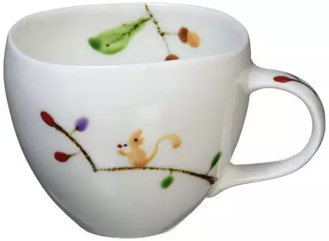 Hamato Arita Ware Ippogama Mug Large 400ml Squirrel 401947 White