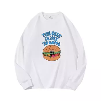 Hamburger Autumn Clothing Long Sleeved Pure Cotton New Men s and Women s Top, Spring Inner Layer, Basic Shirt, Round Neck Long Sleeved T-shirt M коричневый