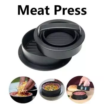 Hamburger Maker Press Food-Grade ABS Round Shape Non-Stick Stuffed, Meat Beef Grill Burger Press Cutlet Mold Kitchen Gadgets чёрный