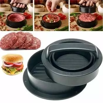 Hamburger Meat Press Maker ABS Round Shape Non-Stick Stuffed Burger Patties Beef Grill Pie Press Mould Maker Kitchen Accessories чёрный