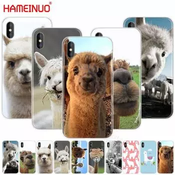 HAMEINUO милый Рождественский чехол для мобильного телефона с изображением альпаки и альпаки для iPhone X 8 7 6 4 4S 5 5S SE 5c 6s plus iphone 4 4S