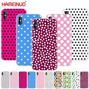 HAMEINUO розовый чехол для мобильного телефона в горошек для девочек для iphone X 8 7 6 4 4S 5 5S SE 5c 6s plus iphone X