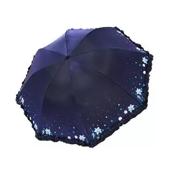 Хамелеон, блестящая ткань, цветок, кружево, тройной солнцезащитный зонт, зонт от солнца, дождь, солнцезащитный крем, защита от ультрафиолета, виниловый зонт