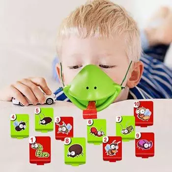 Хамелеон покрывает язык ящерицы, игрушка, семейный рот, домашняя забавная карточная настольная игра