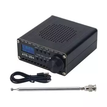 HamGeek ats 20 plus ATS20 V2 SI4732 Радиоприемник DSP SDR Приемник FM AM (МВ и ЮВ) и ССБ (LSB и USB) чёрный